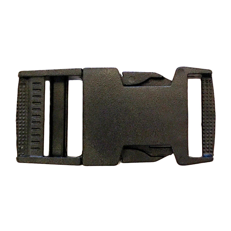 Spare Plastic Clips: durable black plastic side release buckles ideal for straps on backpacks, Super Blankets, or outdoor gear; versatile replacements to keep on hand. Shown here against a white background.